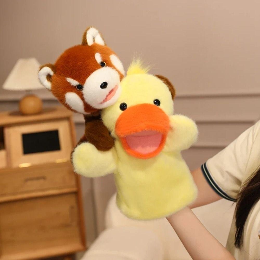 Duck Stuffed Plush Shark Toys Frog Hand Finger Story Puppet Animal Hand Puppet  Interactive Toy