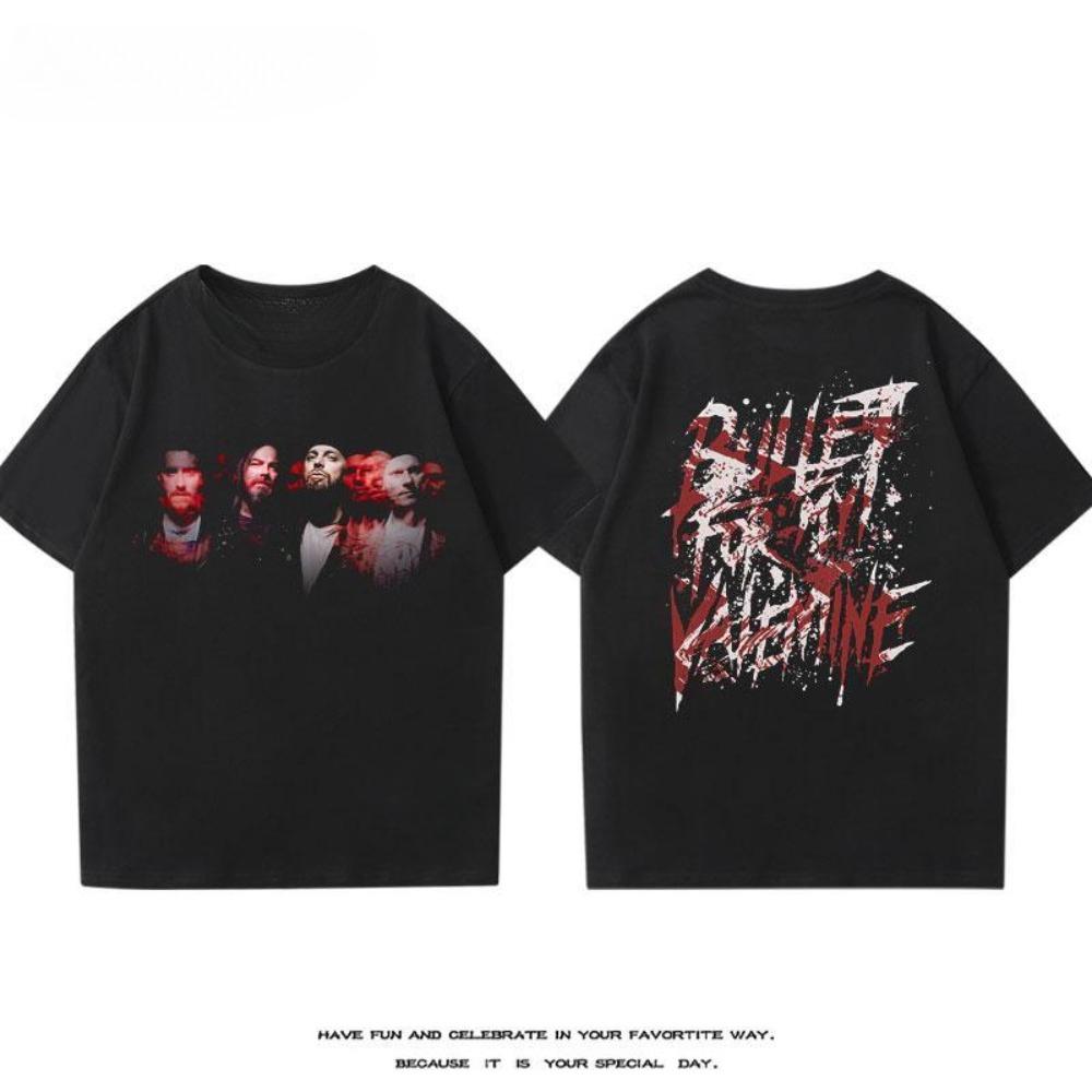 Trička metalové rockové kapely Bullet for My Valentine, Pánská a dámská trička s potiskem pro páry s krátkým rukávem, Pro každodenní nošení