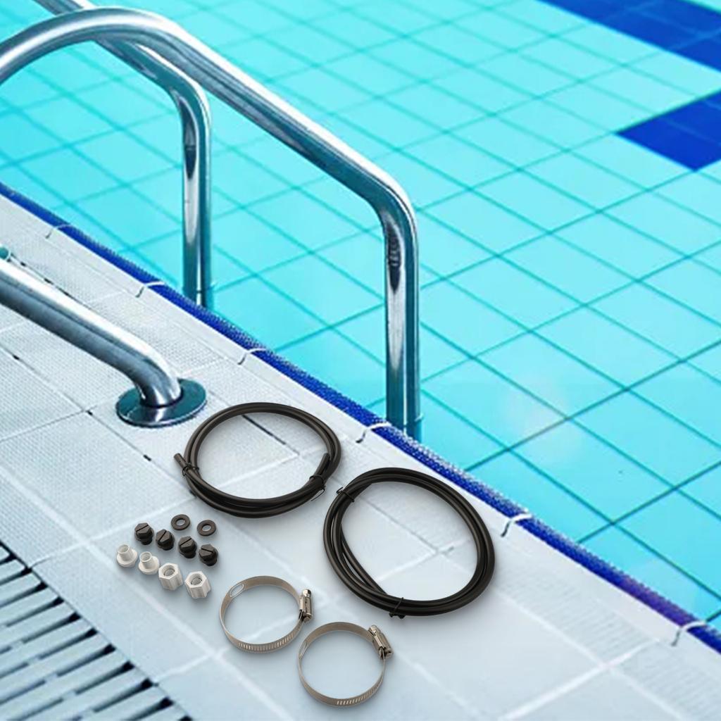Washers Nuts Saddle Clamps Tube Chlorinator Tubing Off-Line Pool Accessories 2 Sets Pipe: 4ft Silver Practical