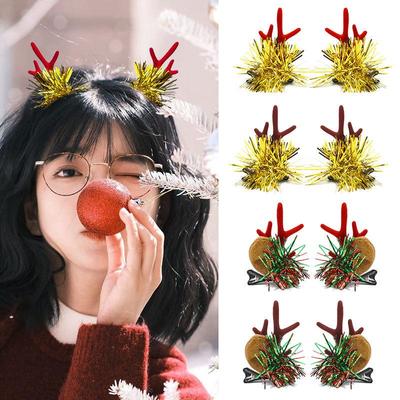 Festive Antler Hair Clips: Colorful & Shiny Holiday Accessories for Christmas & New Year 2025