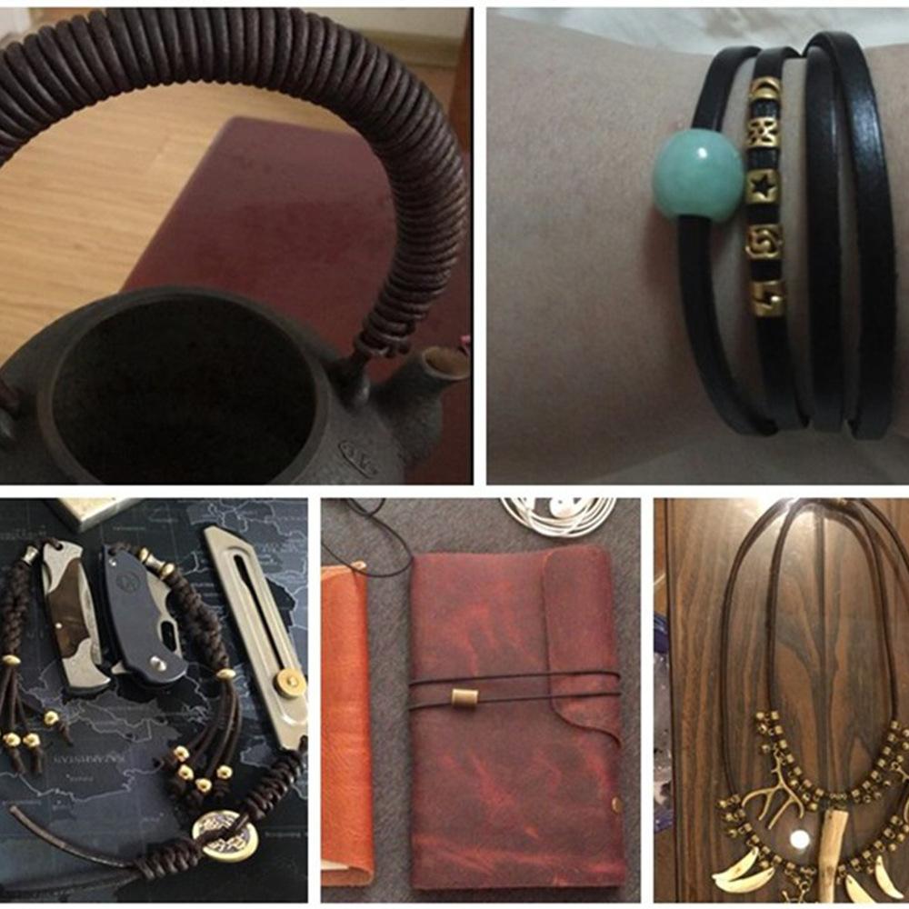 3Mm 4Mm5 Thick Retro Made Old Coffee Round Cowhide Rope Diy Material Bracelet Necklace Jewelry Rope