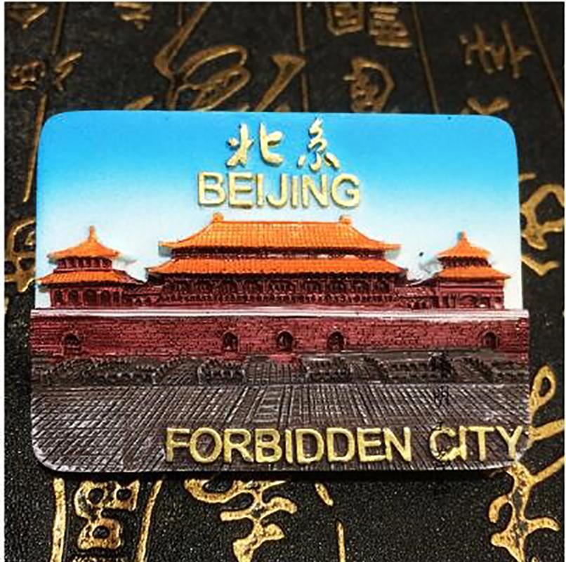 Beijing Fridge Magnets Tourism Souvenir The Great Wall Building Magnetic Magnets for The Refrigerator China Scenery Resin Gifts
