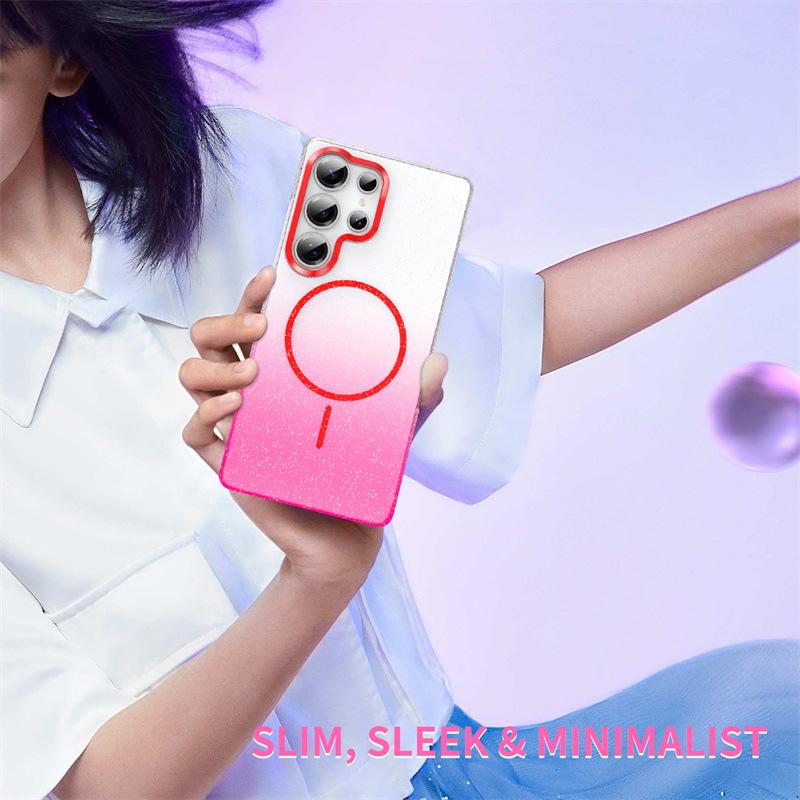 Samsung S25/S24 Edge PC Glitter Magnetic Phone Case for A36/A56, A16/A32 Models