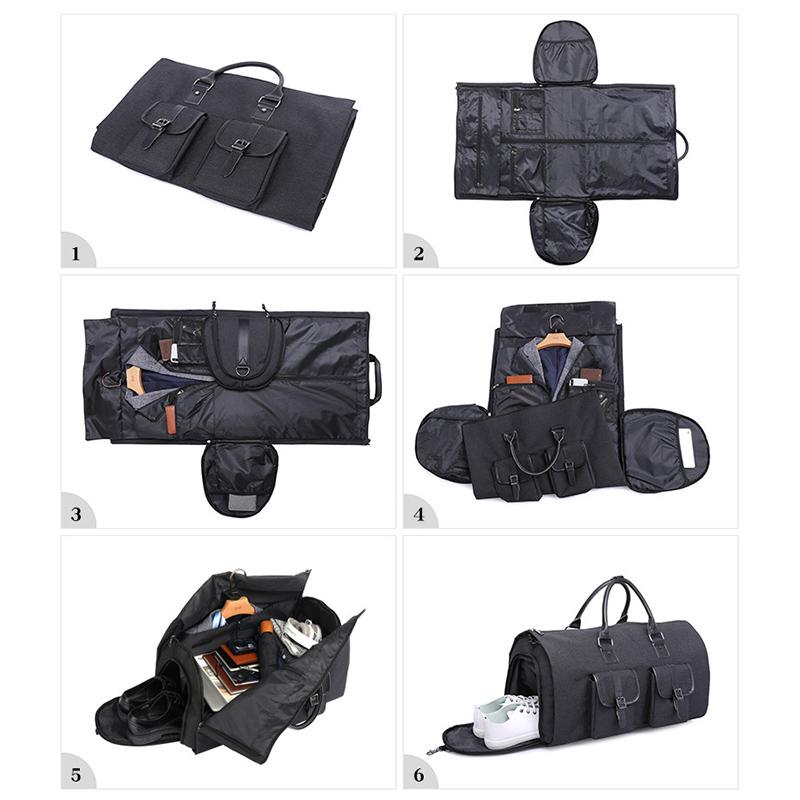 Men's Hand Luggage Bag Sport Travel Bags Large Capacity Garment Handbag Folding Business Shoulder Bags Shoes Compartment