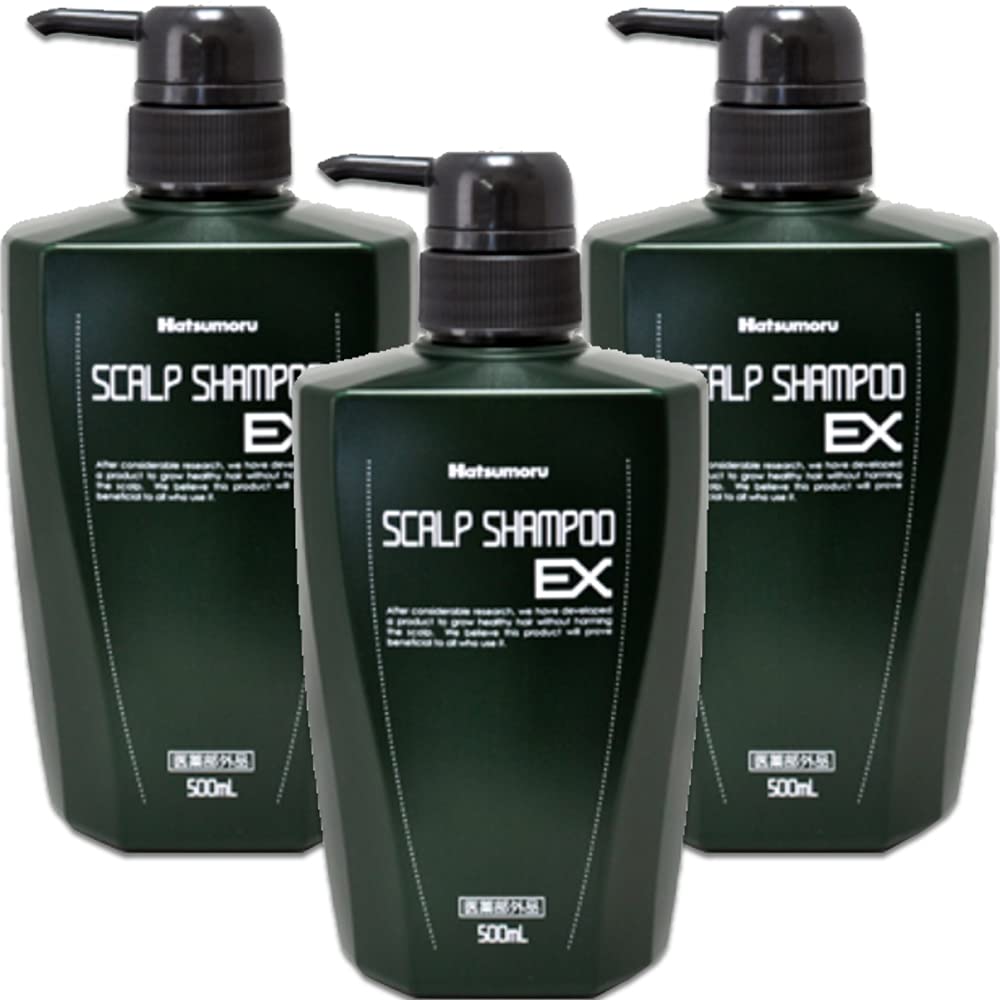 

[Quasi-drug] Hatsumor Medicated Scalp Shampoo EX 500mL x 3-pack [Tamura Jisho-do] Thinking about your hair environment