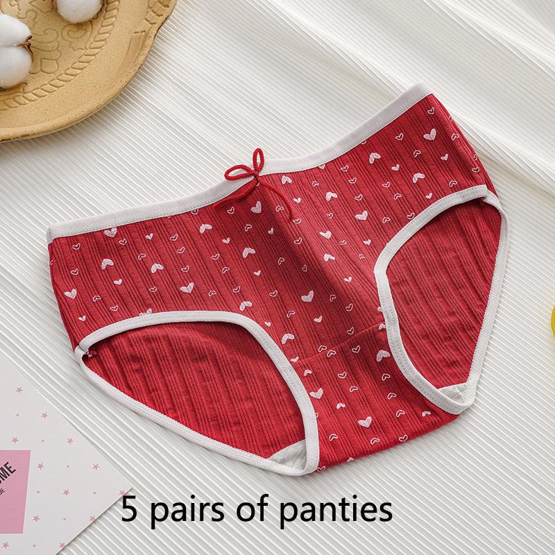 Liebe Erdbeer-Slips Große Rote Teenie-Slips Schritt Mittlere Taille Studentenparty Dreieckshosen Damen-Slips Brazilianas Hipsters Schlaf Retros