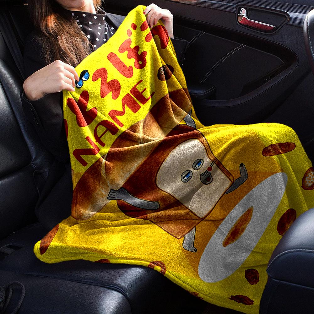 Customiz Name Personality Bread Thief Blanket Soft &Warm Sofa Office Bed Travel Lunch Break Blanket, Gift Suitable for All Seasons