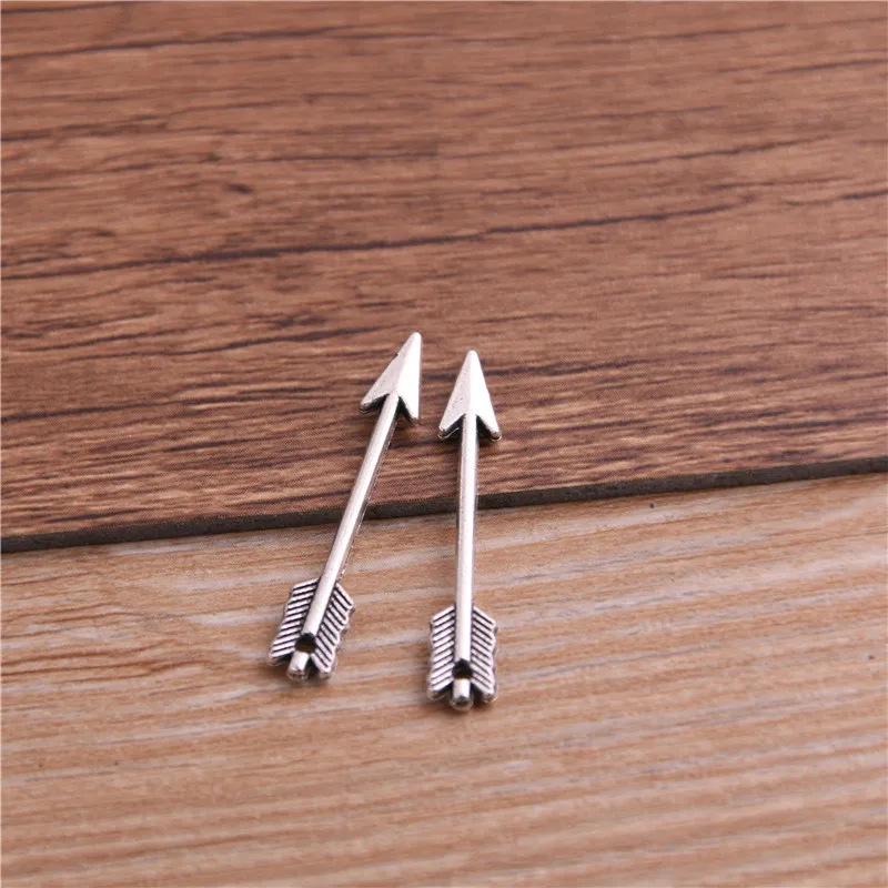 DIY Mini Bow and Arrow Pendant - 3 Colors, 5x30mm Alloy Jewelry Charm