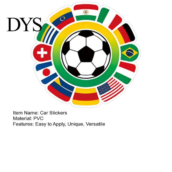 No Residue Car Stickers Soccer Graffiti Sticker for Decorative Vinyl Decal Auto Flag Decals Laptop Luggage Waterproof Sporty Pattern Vehicle