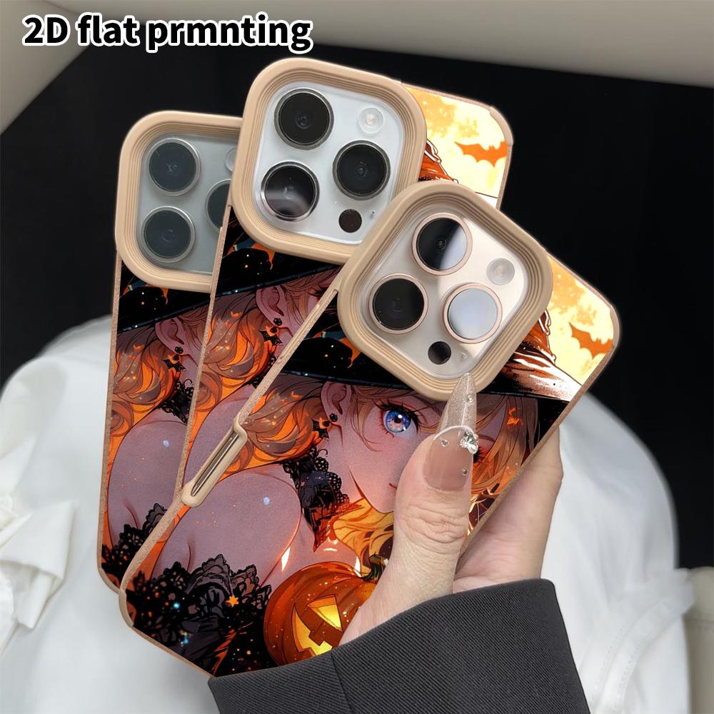 Phone Case: 2D flat lambskin suitable for iPhone 18 17 16 15 14 13 Pro film protective case,magical girl, Christmas and Halloween gifts