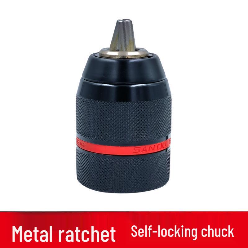 Three Gull Ratchet Self-Locking All-Metal Drill Chuck, 10mm and 13mm Cordless Compatibility
