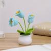 2 Pcs Knitting Crochet Bell Orchid Flowers Potted Plants for Wife Girlfriend and Women, Handmade Flowers for Car Decoration Home Decoration