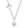 Versatile Heart 26-Letter Stainless Steel Necklace with Engravable Clavicle OT Chain