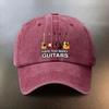 A Washed Hat Emblazoned with GUITARS A Sunshading Baseball Cap for Daily Outings a Musthave for Fashionable Couples an Es