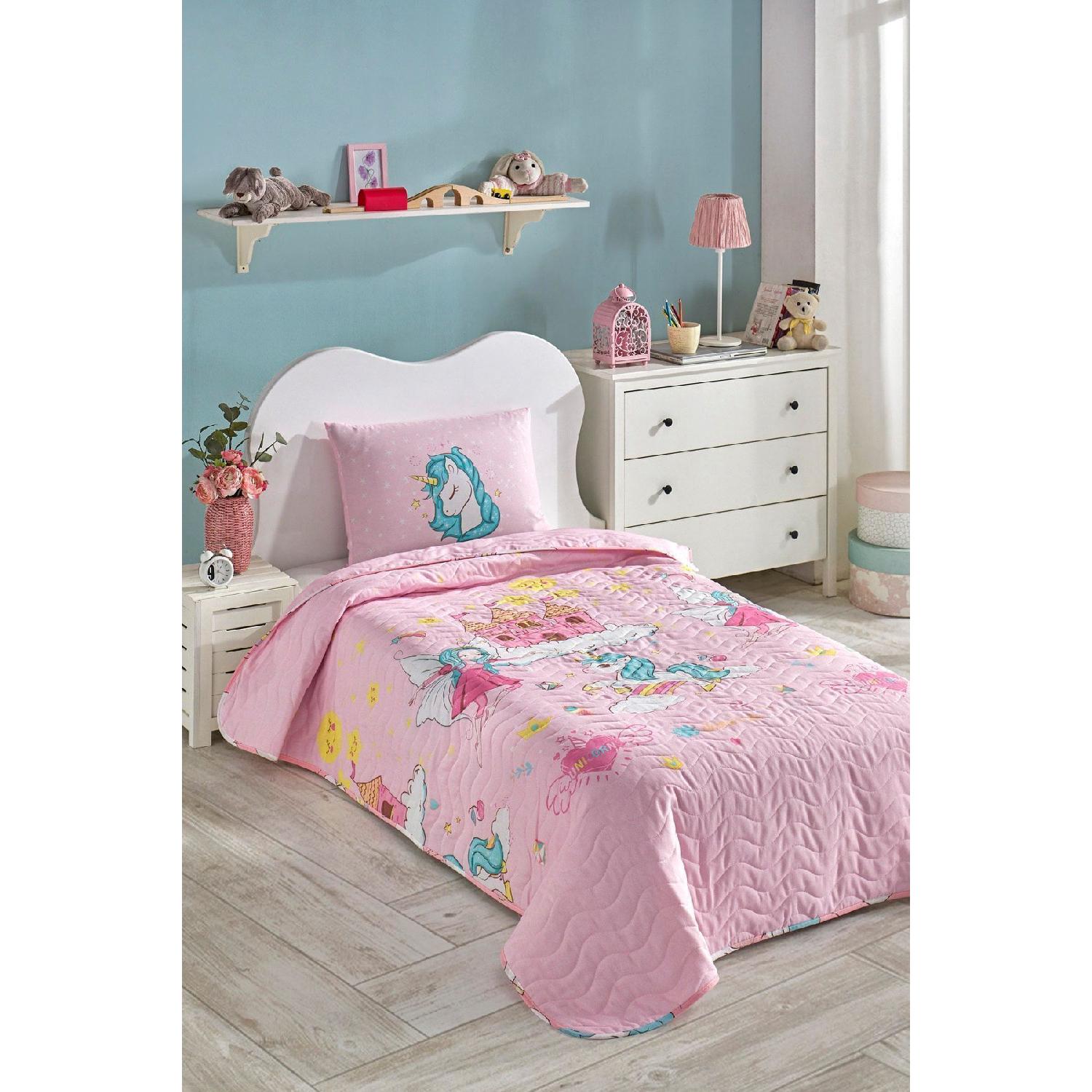 

Набір стьобаного покривала Single Unicorn Dreams Pink рожевий