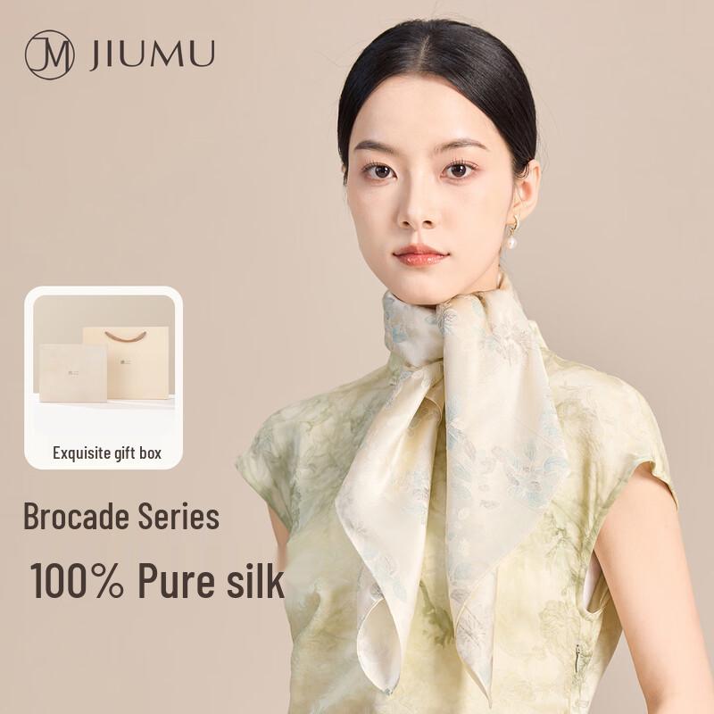 JIUMU Chinese Ethnic 100% Mulberry Silk Scarf & Shawl