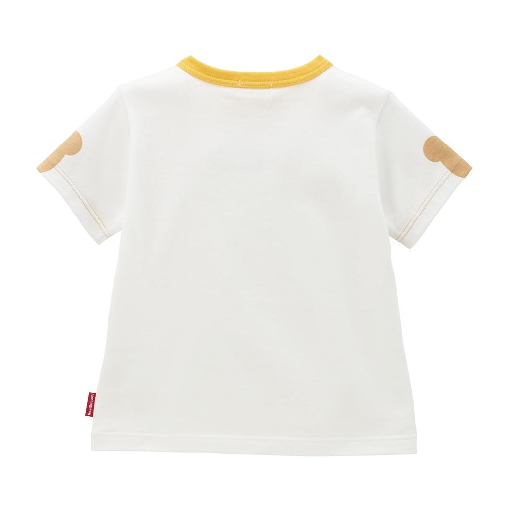 Miki House Hot Biscuits Short Sleeve Boys and T-Shirt, Girls, Baby, White, 100cm, 72-5210-687