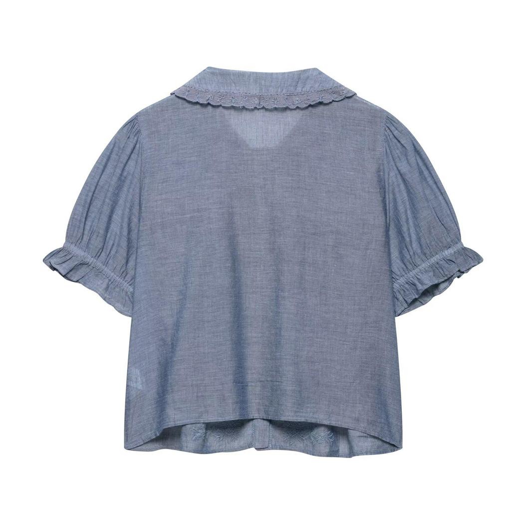 Spring 2025 Floral Embroidered Shirt - Women's European & American Style Fashion