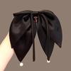 2023 Satin Feel Large Bow Hair Clip: Elegant Silky Ribbon Spring Clip