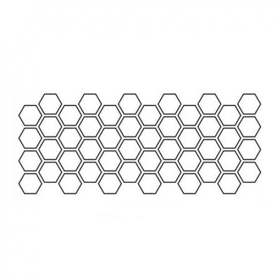 Car Body Side Hexagon Honeycomb Pattern Stickers Waist Line Vinyl Decal Decor