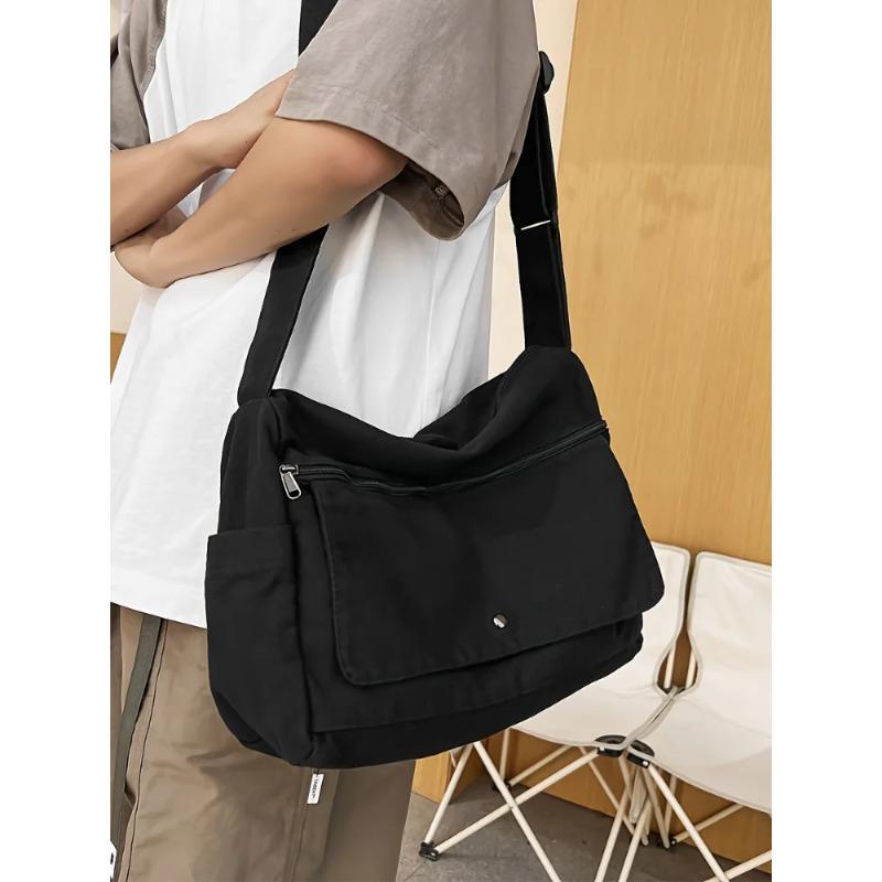 4-Color Large Capacity Canvas Crossbody Hobo Bag - Durable, Adjustable, Trendy Sling