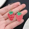 INS Style Summer Fresh Fruit Earrings - Korean Oil Drop Strawberry Design