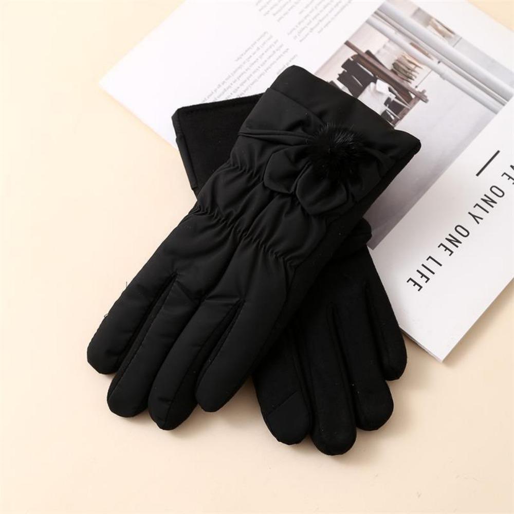 Winter Thickened Touchscreen Gloves Warm Down Cotton Cycling Gloves Windproof Anti-Cold Women Gloves Korean Style
