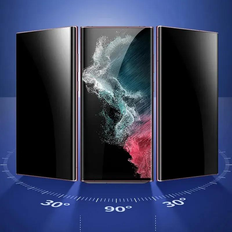 Protector de Ecran Ceramic Mat, Privacy, Soft, Pentru Samsung Galaxy S26 S25 S24 S23 S22 Ultra, Film Sticlă Călită 3D cu Lipici Complet