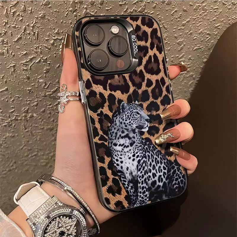 The new leopard print is suitable for iphone16 mobile phone case Apple 15promax/14 personality 13pro12 Europe and America 11xr.
