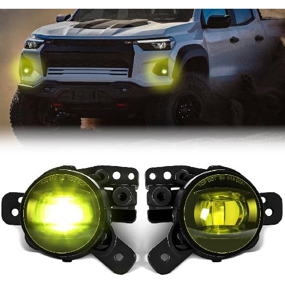 LED Fog Lights For Chevrolet Colorado 2023 2024 2025 Front Bumper Fog Lamp Fit For Silverado 2500HD Trailblazer GMC Canyon Yellow Light