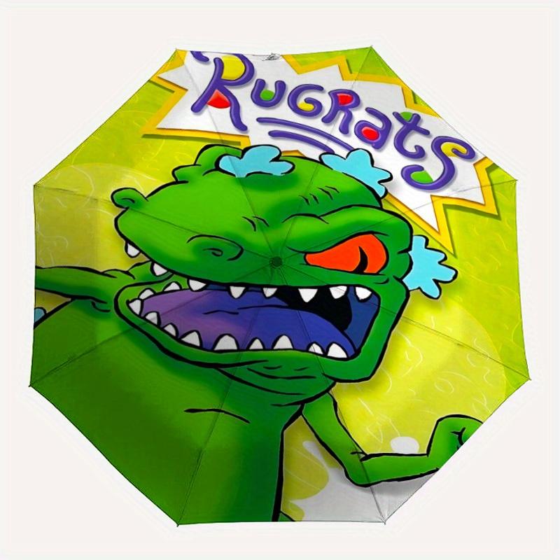 

1pc Rugrats Dinosaur Home Essential Cute Cartoon Umbrella, Portable Folding Umbrella with Durable Iron Frame 8 Ribs, 064