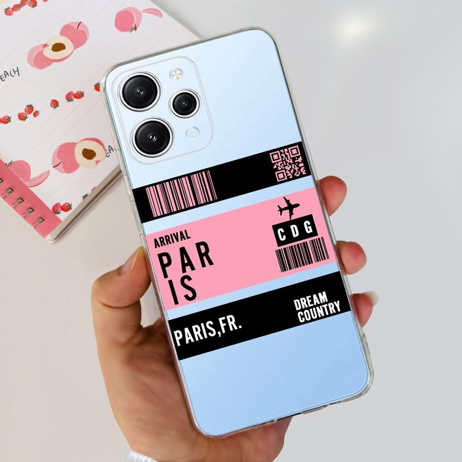 For Xiaomi Redmi 12 Case 2023 New Fashion Painted Cover Clear Silicone Phone Case For Xiaomi Redmi 12 Redmi12 Soft Fundas Bumper