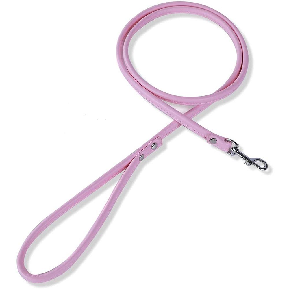 Pet Products Round Colorful PU Rolled Dog Walking Leashes for Small Medium Breeds Dogs Puppy Chain Lead Training Walking Leash