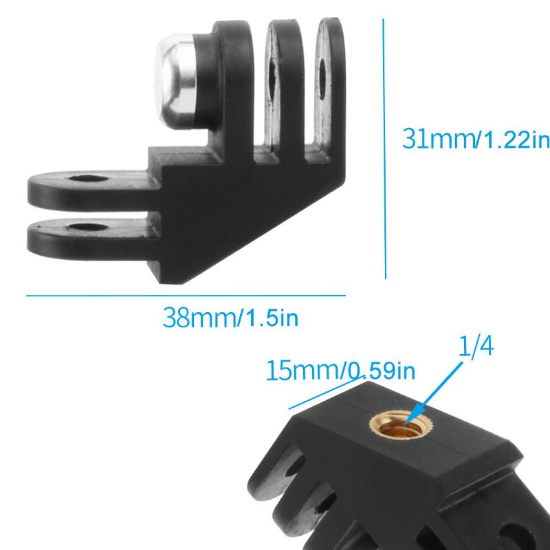 Universal 90° Vertical Adapter Action Camera Mount With 1/4" Screw Compatible With 9 10 11 12 13 Insta360 X3 X5 Action 3 4 5