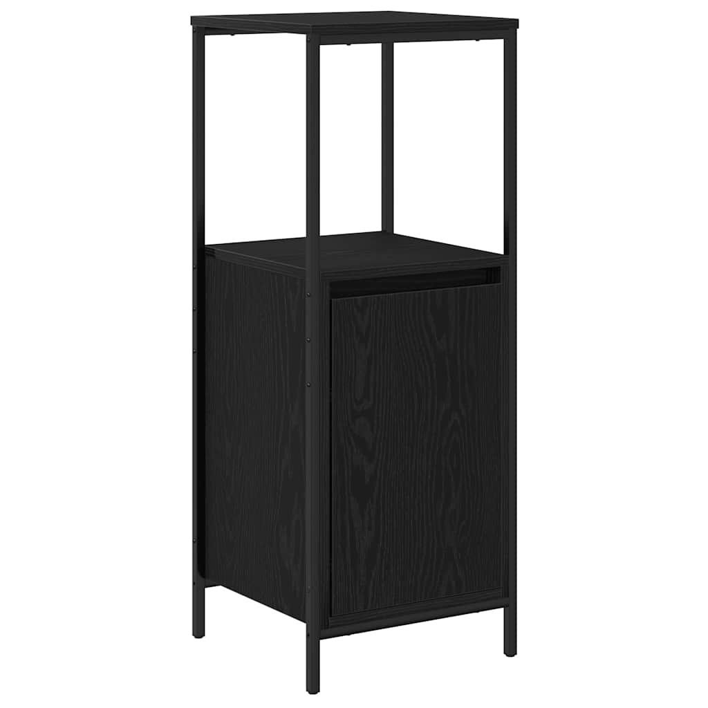 Bathroom Furniture Set 3 Pcs Black Oak Effect Wood Based Material