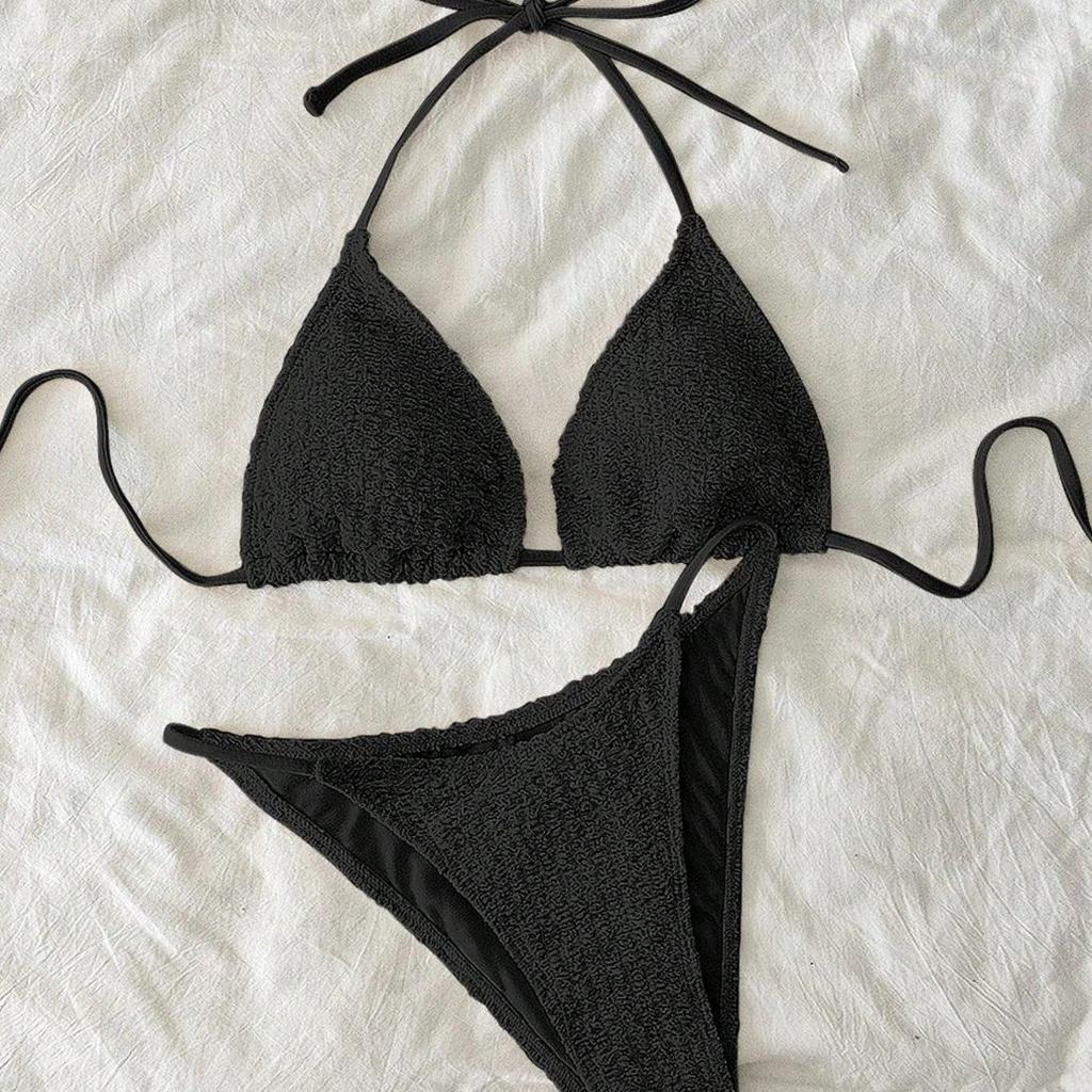 1011 European and American New Swimsuit Female Sexy Backless Neck Strap Bikini Bikini