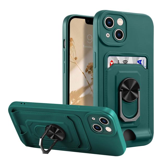 

Сумка-гаманець із гніздом для картки Магнітний чохол для Iphone 11 14 Pro Max Ring Holder Cover для Iphone Se 2022 Xr 12 13 Pro Xs Max Чохол Funda For iPhone 14 зелений