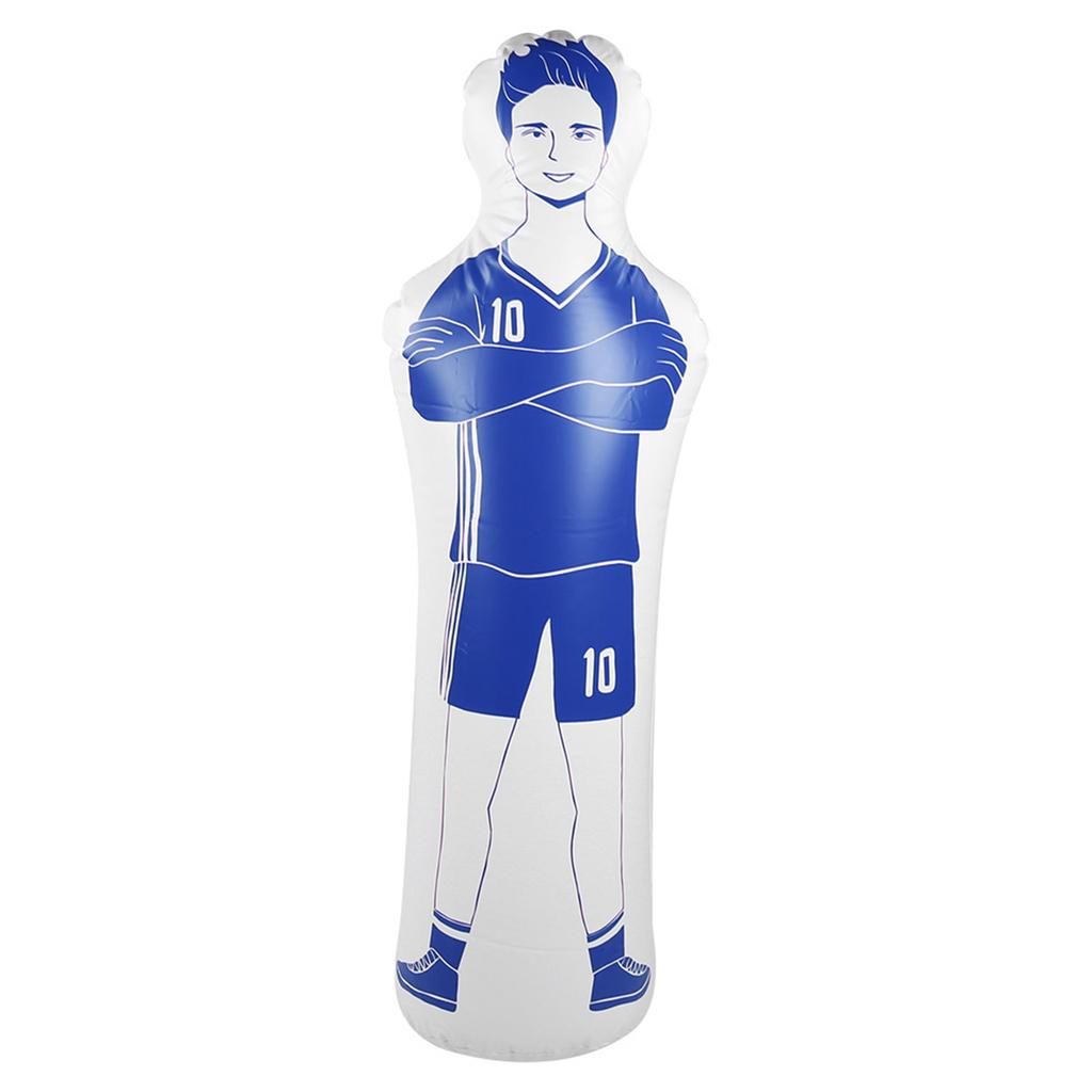 Inflatable Football Training Dummy Tumbler Soccer 0.35m PVC Boxing Punching Bag 40x160cmBlue