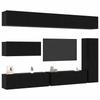 7 Piece TV Cabinet Set Black Oak Effect Particleboard