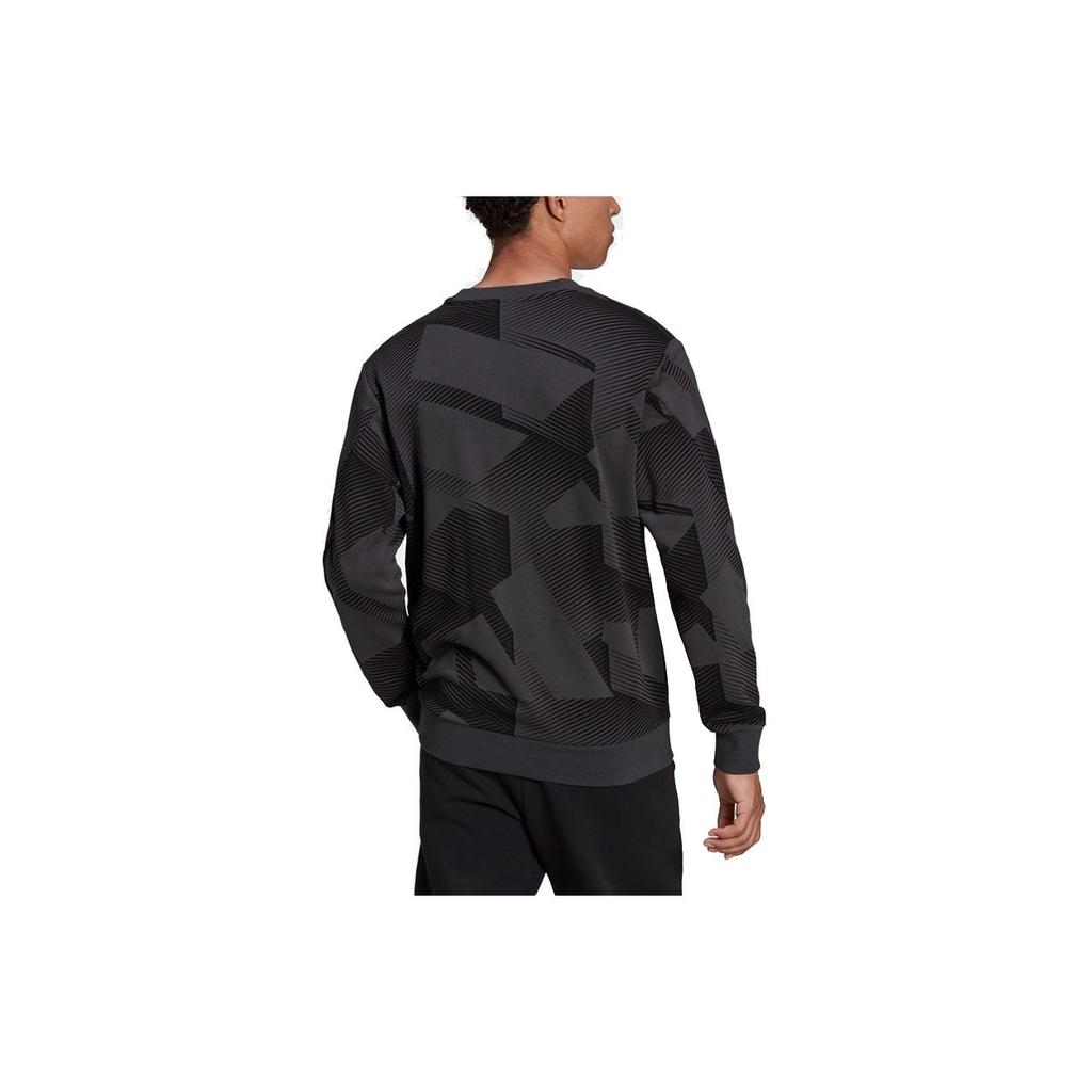 adidas M Si Gfx Cr Полосатый графический принт спортивный стиль круглый вырез толстовка мужская толстовка черный H44192