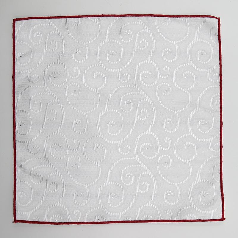 Square Scarf Suit Pocket Towel Wedding Groom Best Man Red Embroidery Business Square Scarf Pocket Towel