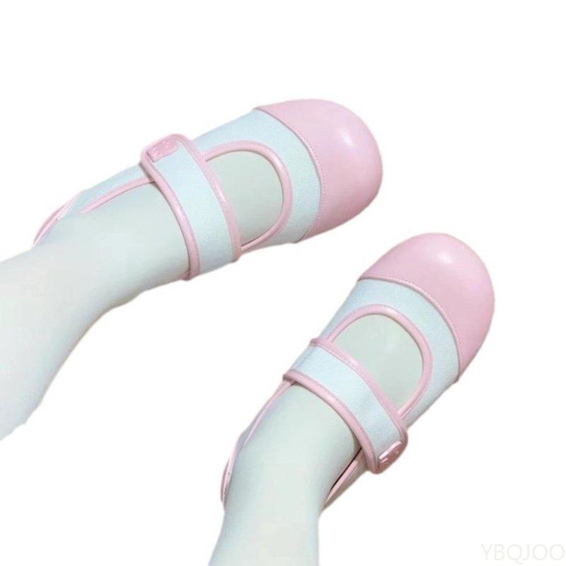 Fashion Small cute round toe flat sole shoes for spring and summer versatile color blocked casual simple daily not tiring women's shoes