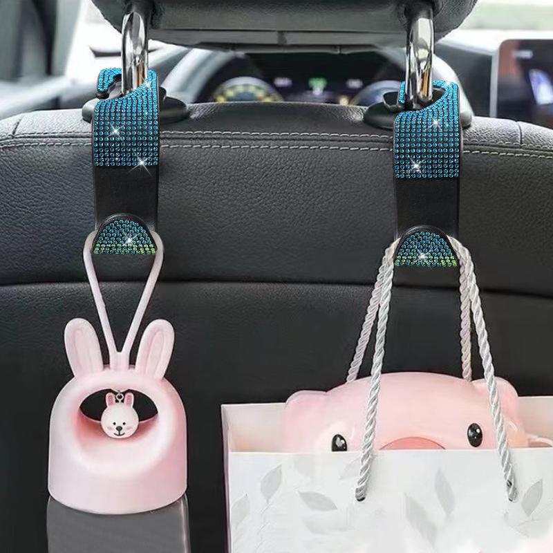 2PCs Car Seat Back Hooks Bling Universal Hanger Holder for Organizing Backseat in Any Vehicle