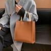 Korean Style Soft PU Tote Bag Solid Color Single Shoulder Bag Storage Bag Women Handbag  Daily
