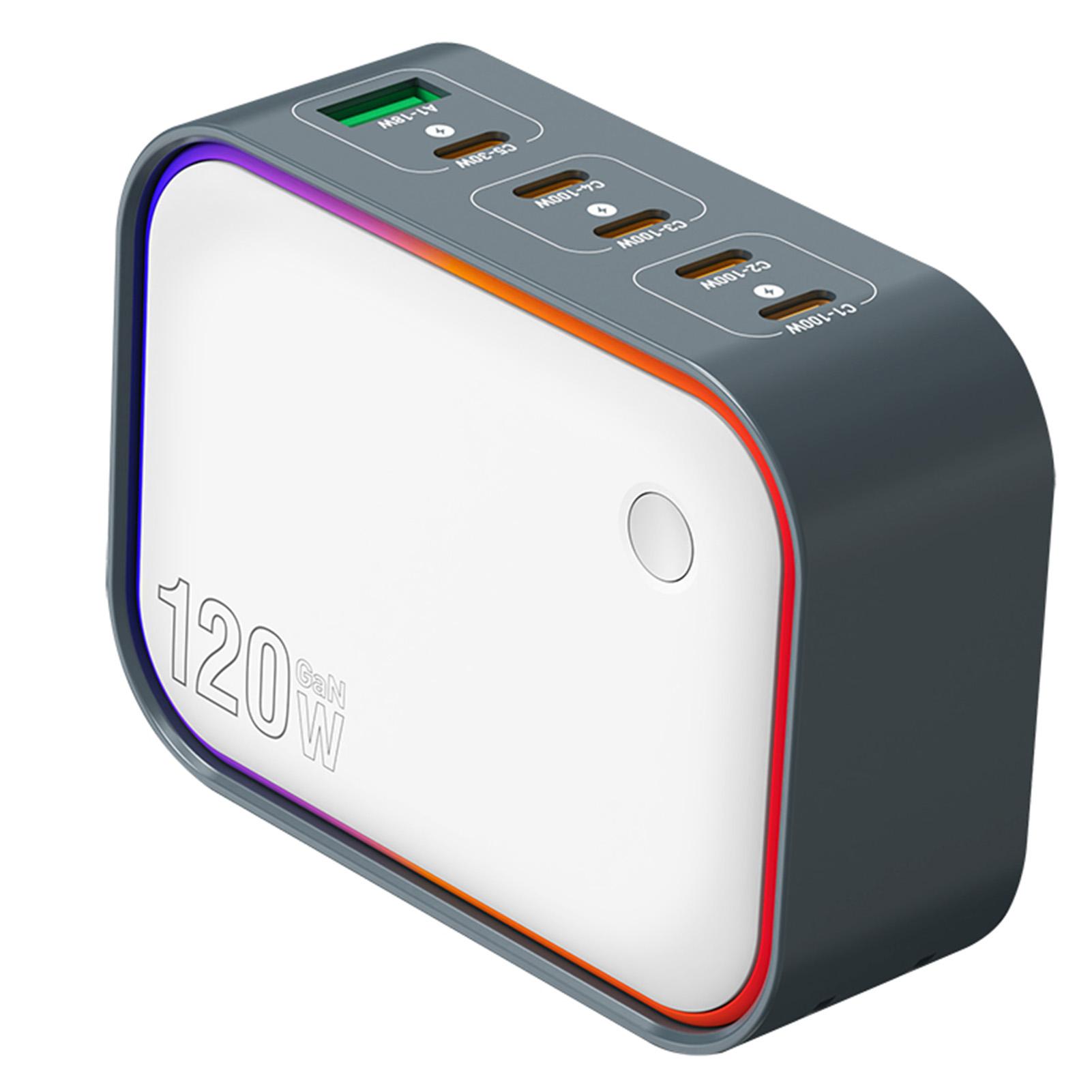

120W Ga-N 6 Ports Multi-functional Charging Station Hub Portable for Business Travel
