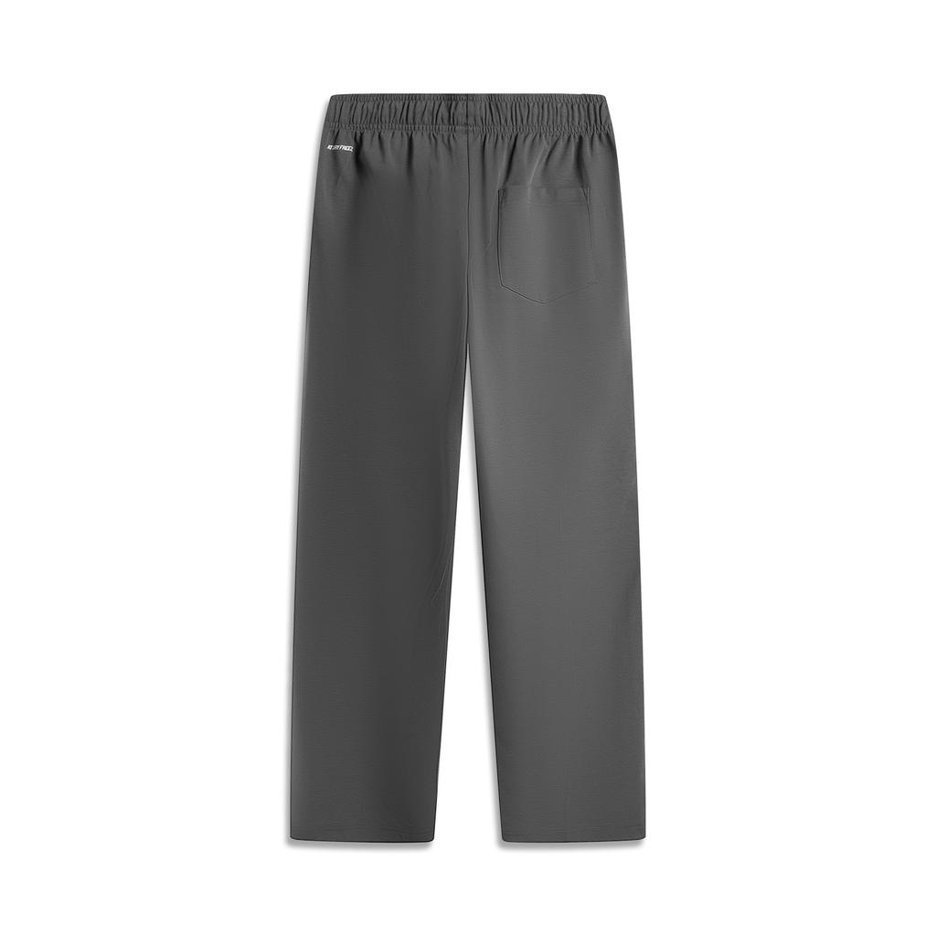 Li Ning Anti-Five Series Comfortable Simple Versatile Letter Mid-Rise Drawstring Straight Loose Knit Sports Pants Men pants Coal-Gray AKLV217-5