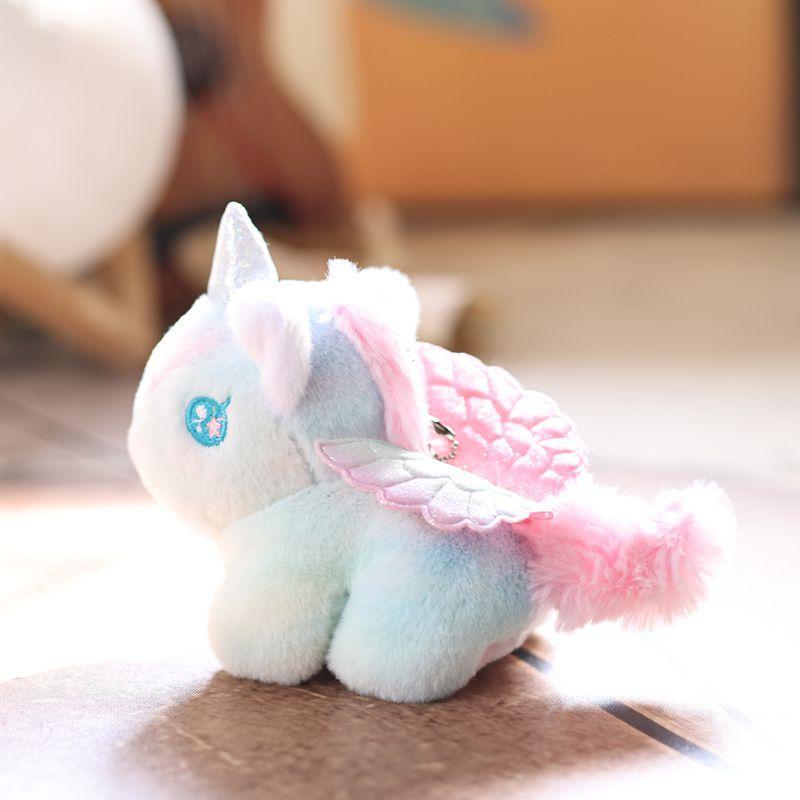 Schöner Gradient Pony Plüsch Schlüsselanhänger Cartoon Bunte Traumhafte Pony Puppe Schüler Rucksack Anhänger Schlüsselanhänger Geschenke