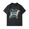 Men's 100% Cotton Crew Neck Short Sleeve T-Shirt, Funny Best Dog Dad Ever Print Casual Tee, Soft Breathable Lightweight Top for Dog Lovers Daily Wear