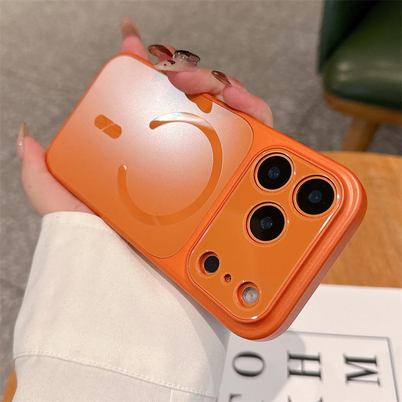 

Plain Color Original AG Matte Magnetic Case for iPhone 17 Air 16 15 14 13 Pro Max 17Pro For Magsafe Camera Protection Hard Cover iPhone 13 помаранчевий