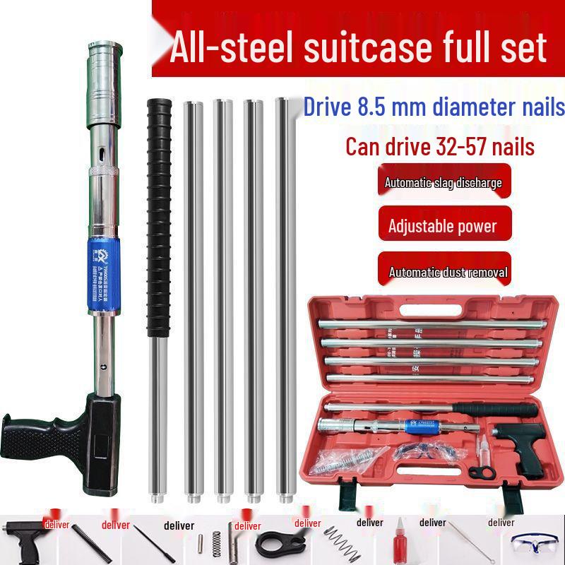 Multi-Function Silent Nail Gun for Woodworking and Cement with Adjustable Settings